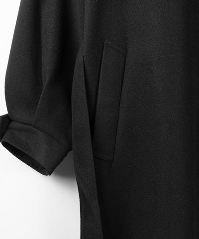 【 ウエストマークベルトSET 】2WAY ステンカラーレディメルトンロングコート / 2WAY soutien collar lady melton long coat