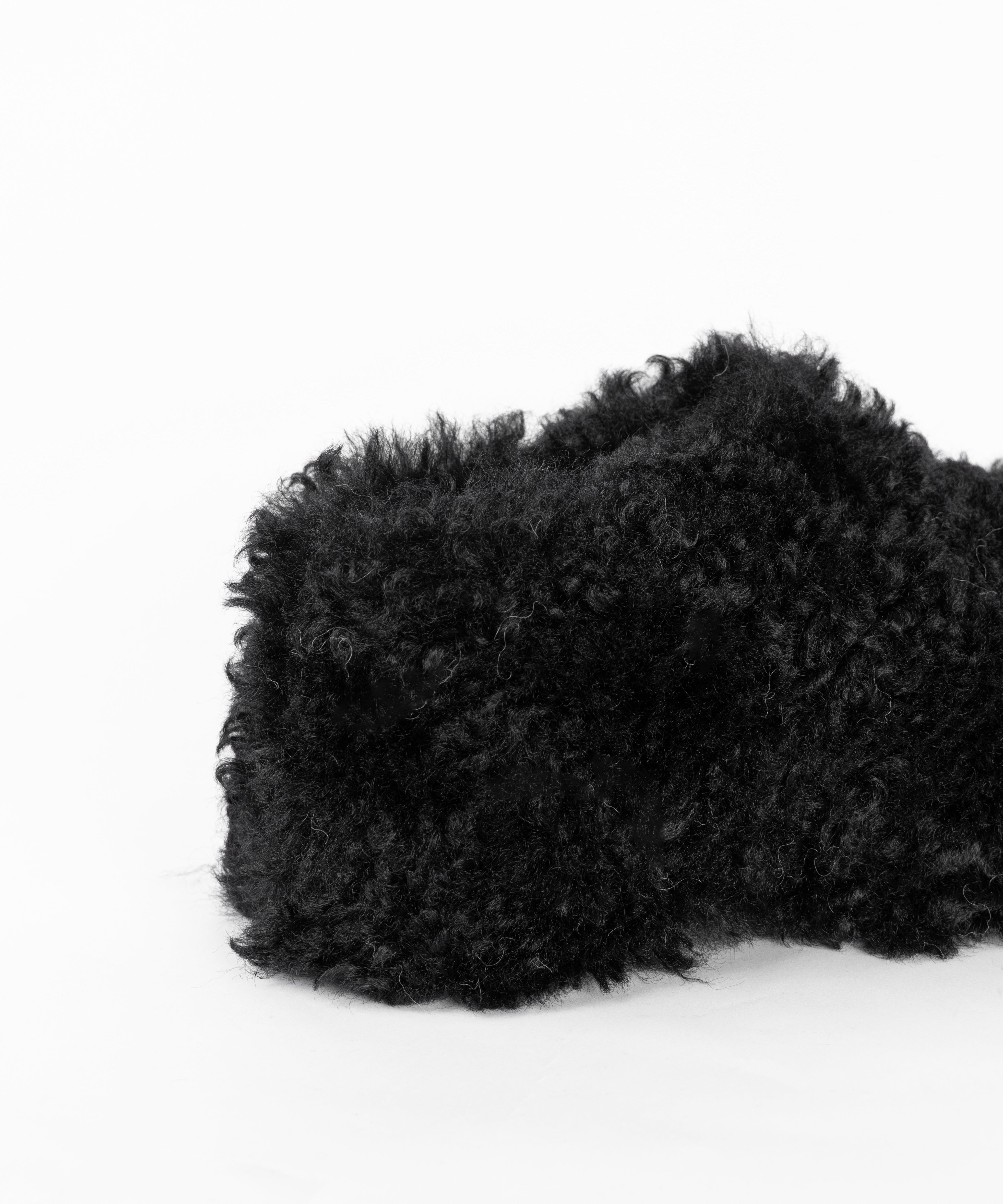 厚底テディボアサボサンダル / platform teddy boa sabo sandals