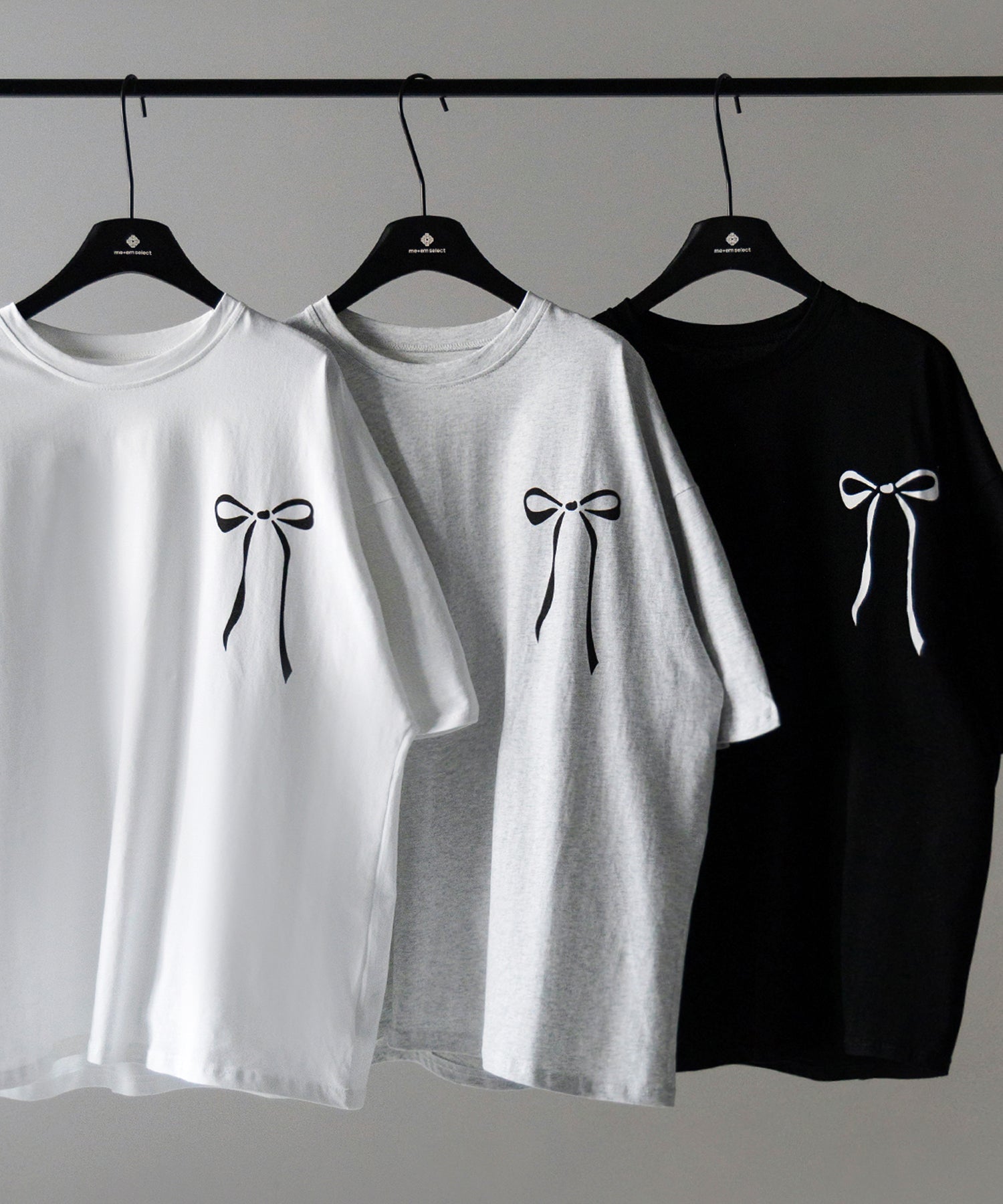 【 3color 】半袖リボンプリントバレエコアビッグTシャツ / short sleeve ribbon print ballet core big Tee