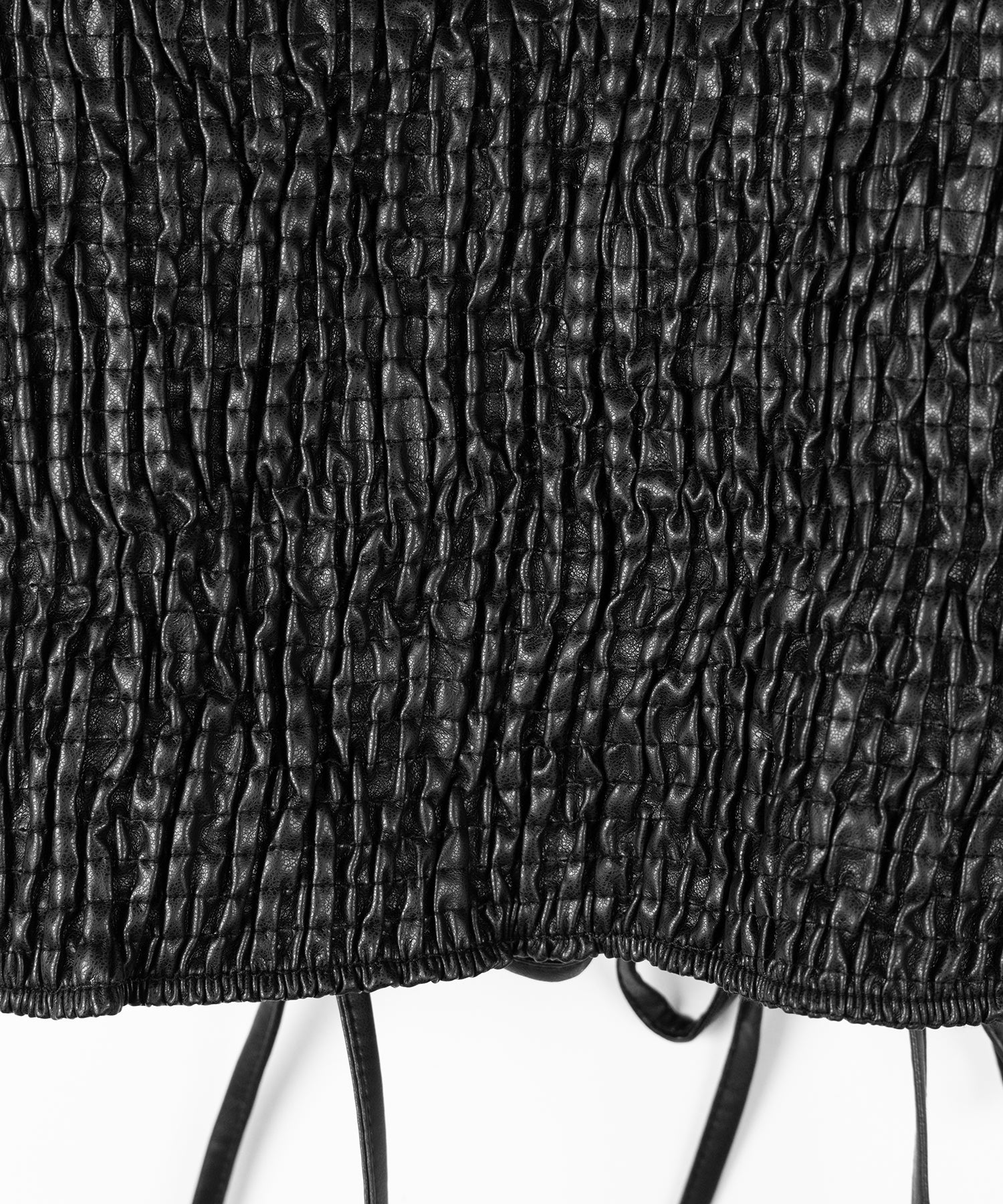 ダブルリボンレースアップフェイクレザーショートビスチェ / double ribbon laceup fake leather short bustier