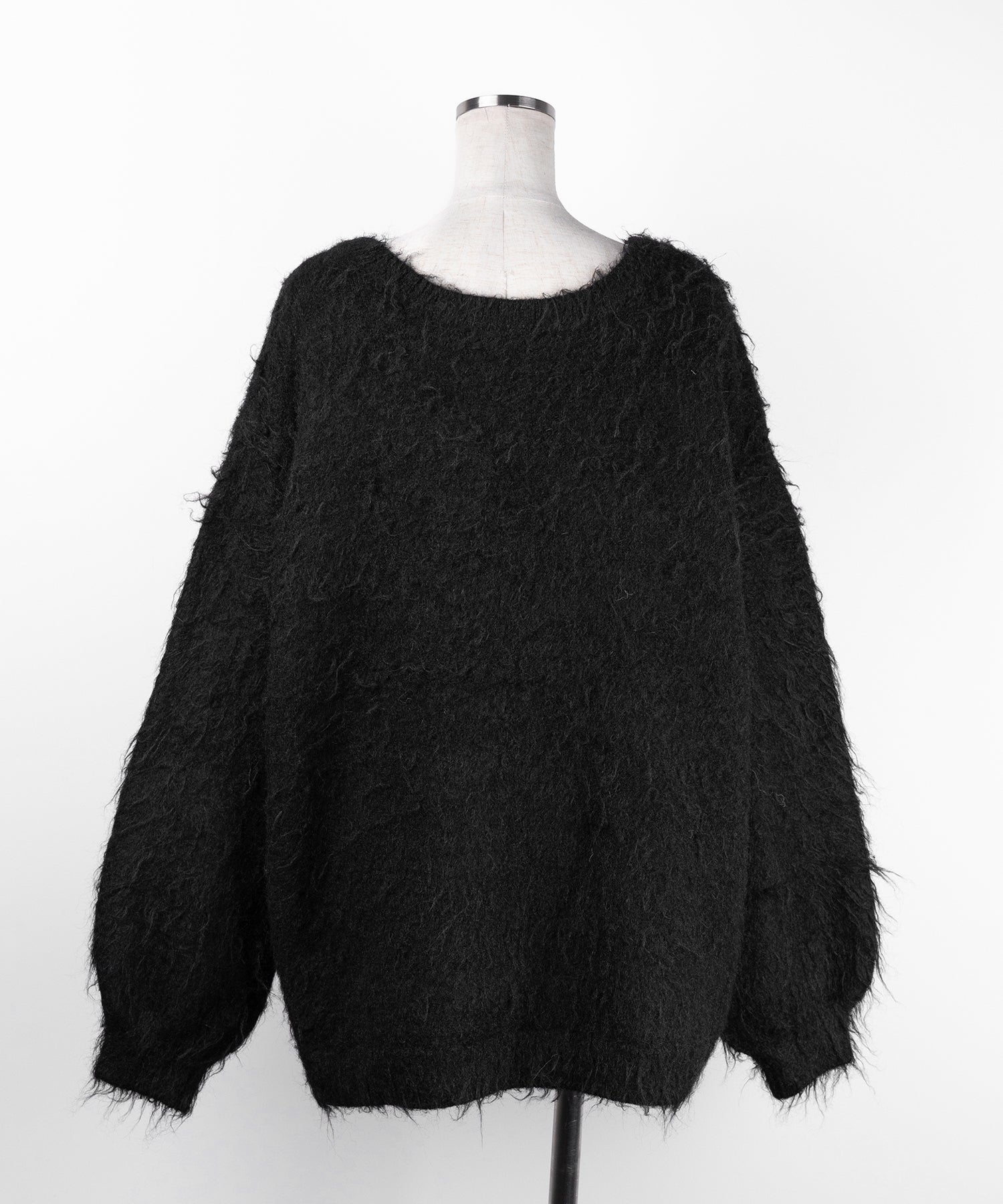 レースアップリボンオーバーシャギーニットカーディガン / lace up ribbon over shaggy knit cardigan