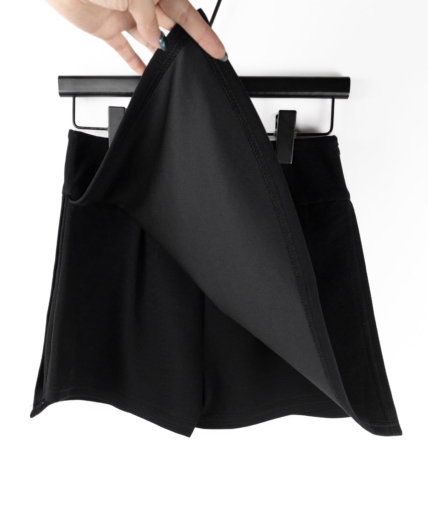 【 2color / 3size 】サイドスリットレイヤードスウェットミニスカパン / side slit layered sweat mini skirt pants