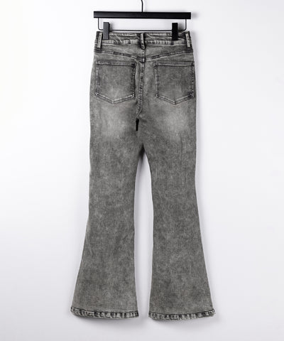 【 セットアップ 】ヴィンテージライクデニムビスチェ + ストレッチフレアデニム SET / 【 SET UP 】 vintage like denim bustier + stretch flare denim