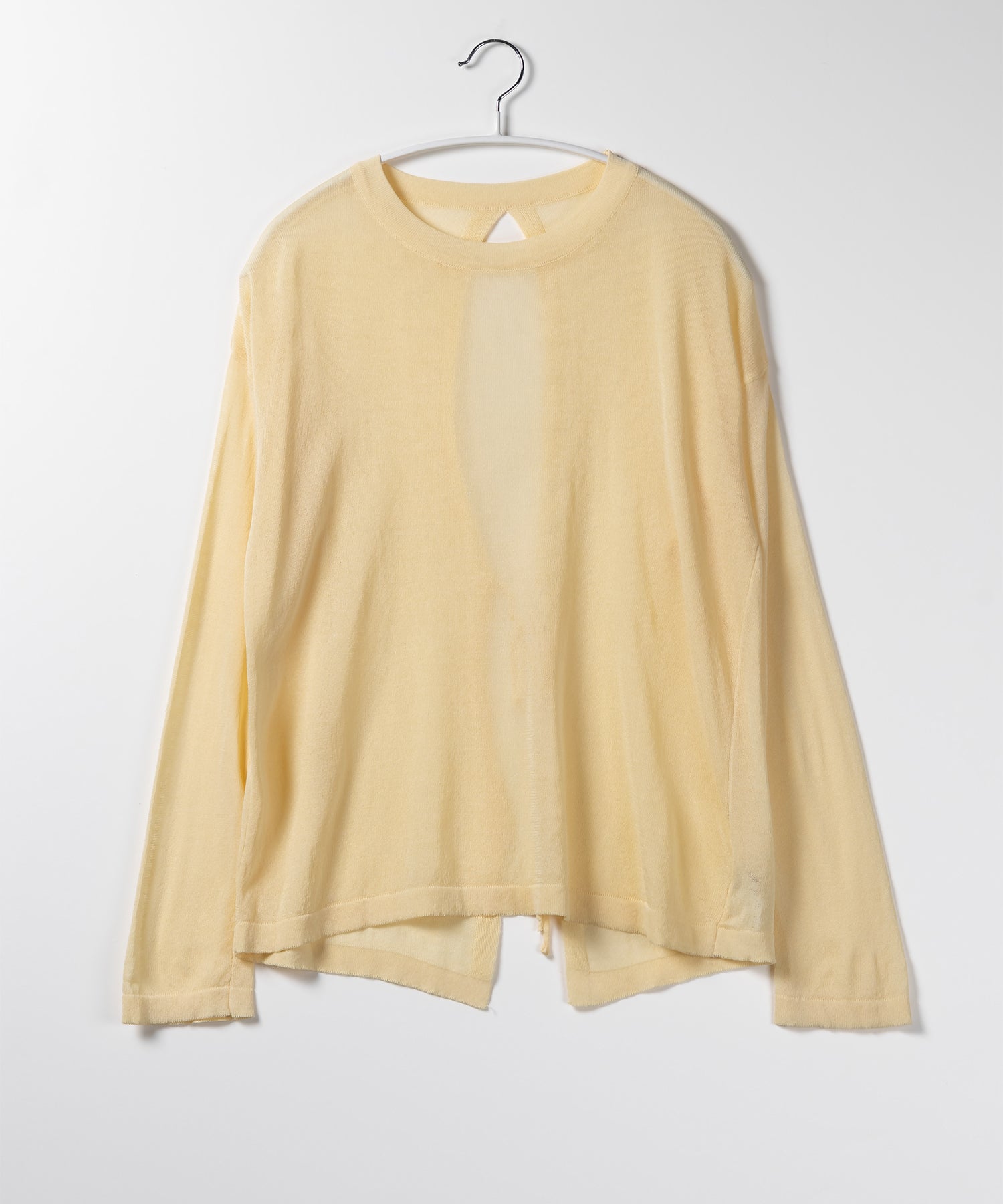 【 選べる7color 】ニュアンスカラーバックスリットオーバーシアーニット / nuance color back slit over sheer knit