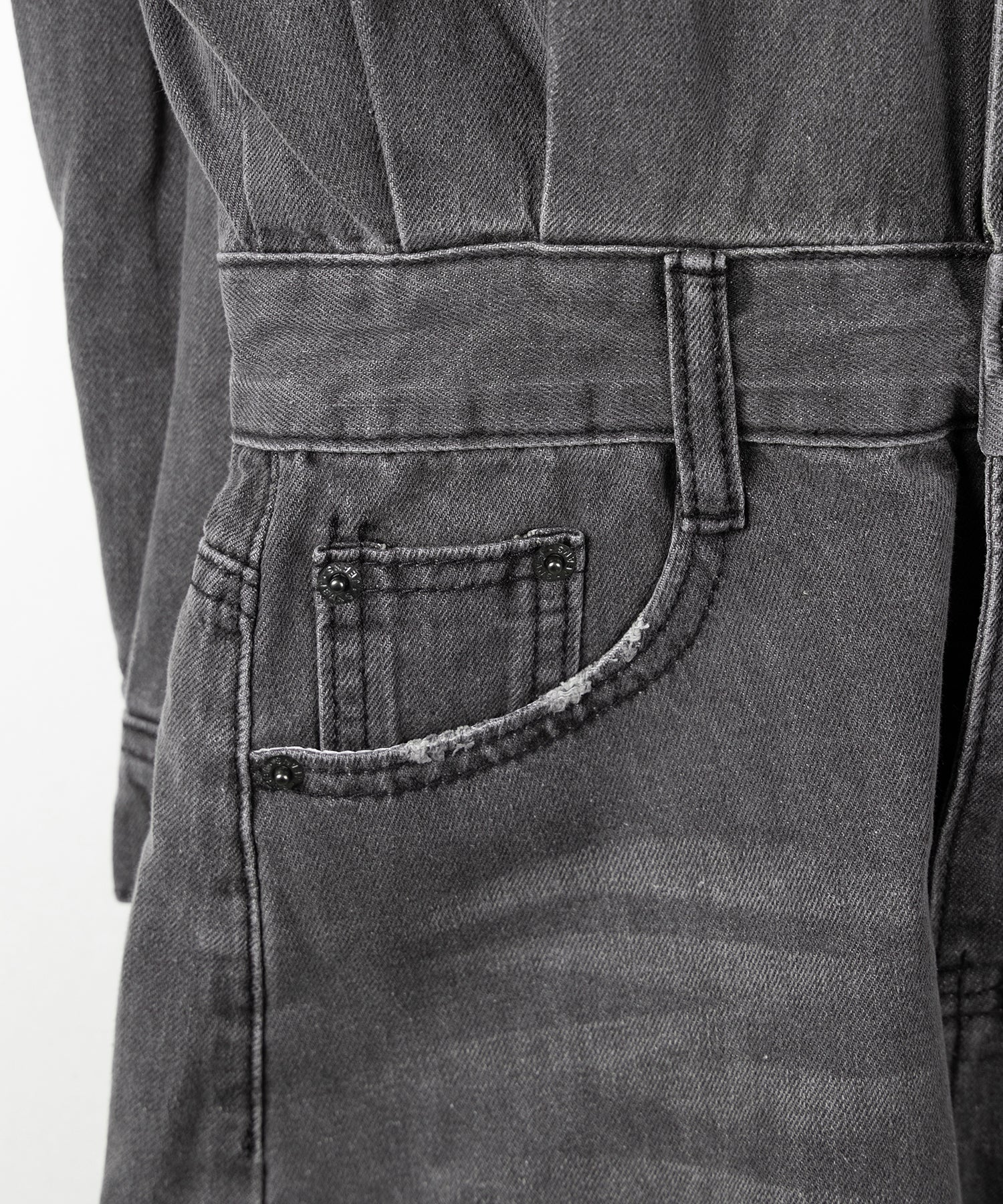 ヴィンテージデニムハイウエストミニオールインワン / vintage denim high waist mini allinone