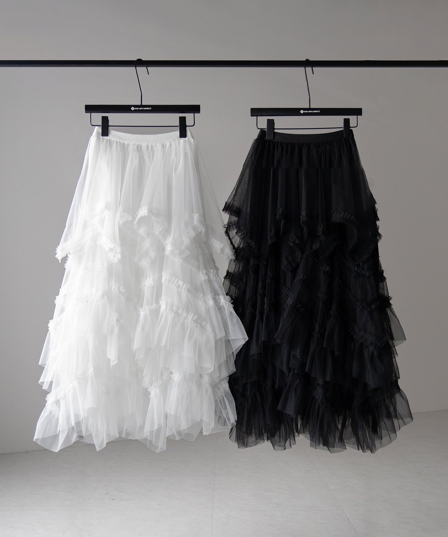 レイヤードボリュームフリルチュールスカート / layered volume frill tulle skirt