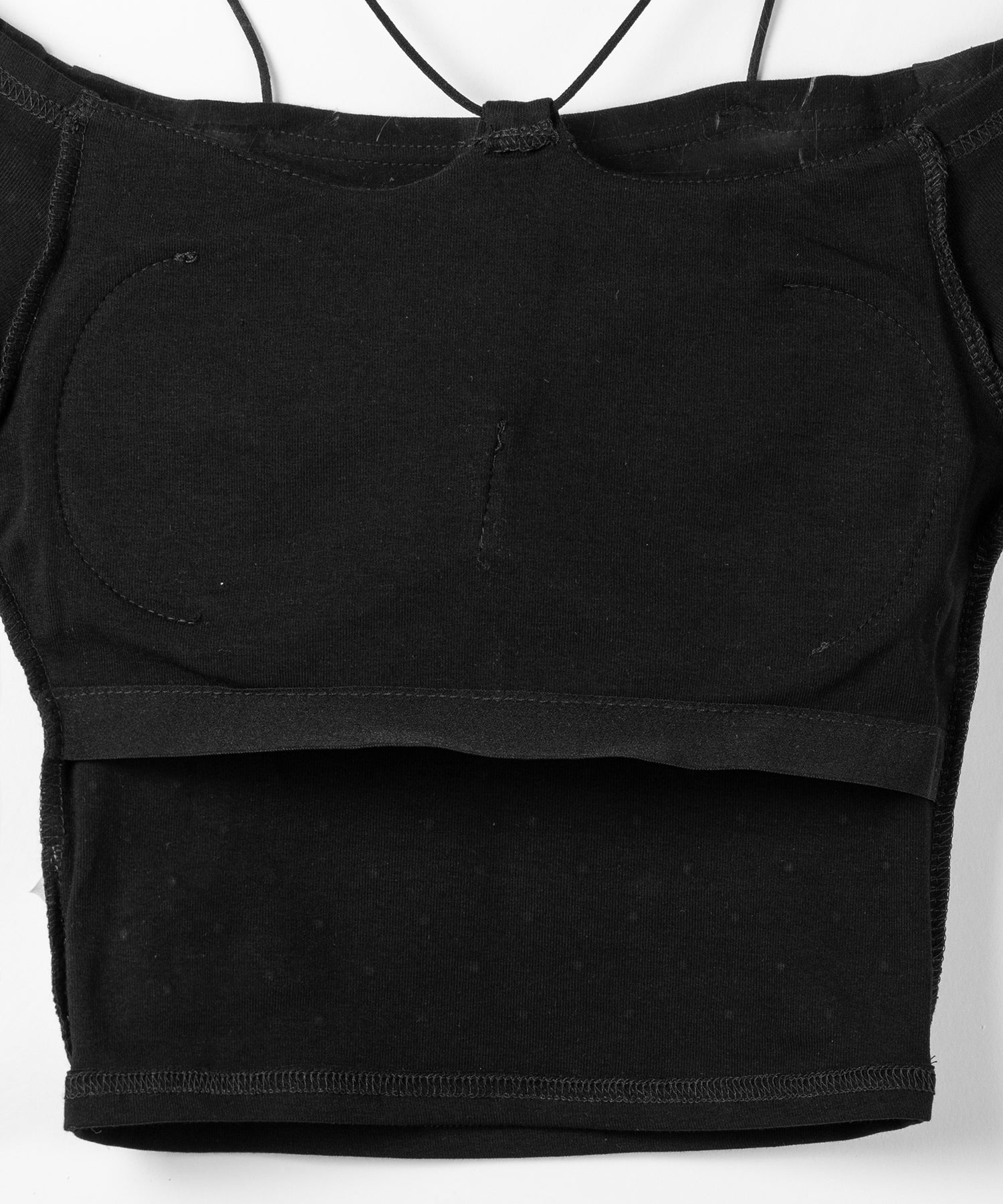 ラインストーンクロスネックショートTシャツ / Rhine stone cross neck short T-shirts