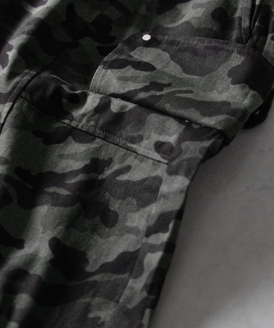 【 裾絞り可能2WAY 】カモフラミリタリーツイルワイドカーゴパンツ / camouflage military twill wide cargo pants