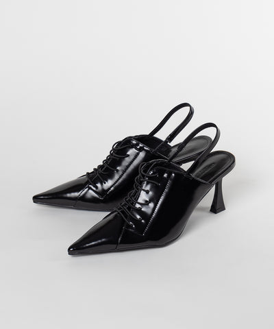 ポインテッドトゥレースアップスニーカーミュール / pointed toe lace up sneaker mules