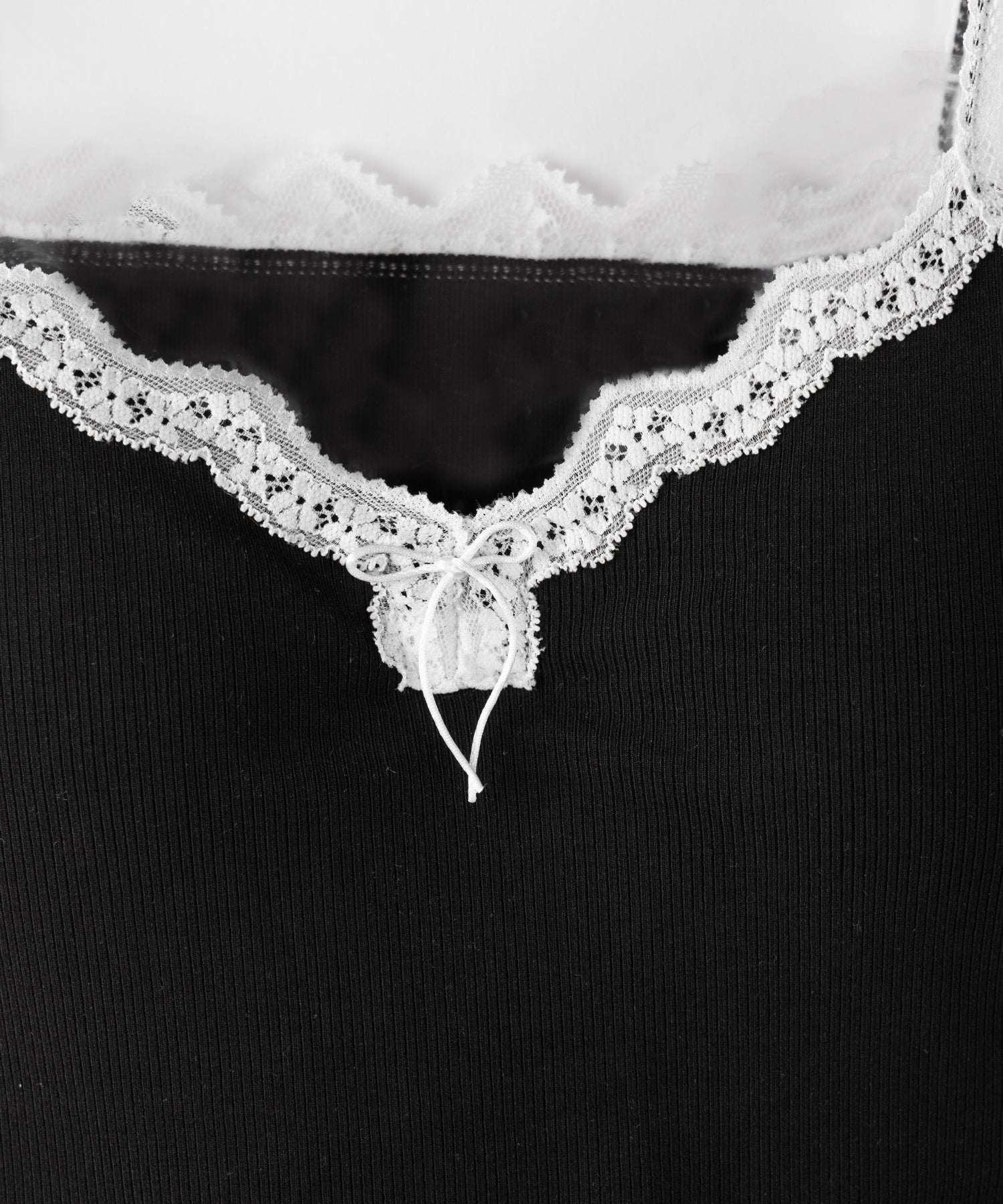 【 3color 】バイカラーレースクロップドリブキャミソール / bicolor lace cropped rib camisole