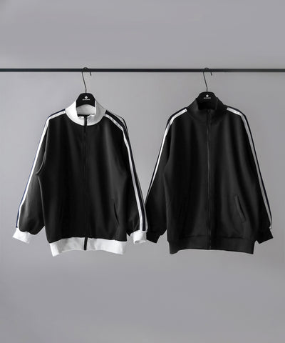 【 無地/配色を選べる2color 】サイドラインオーバーサイズトラックジャケット / sideline oversize track jacket