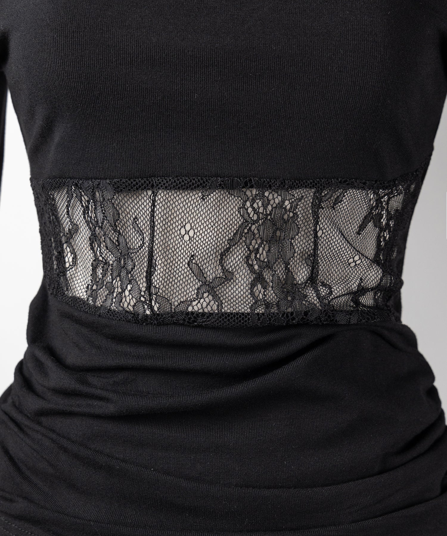 【 2color 】ウエストレースカットアウトオフショルトップス / waist lace cutout offshoulder tops