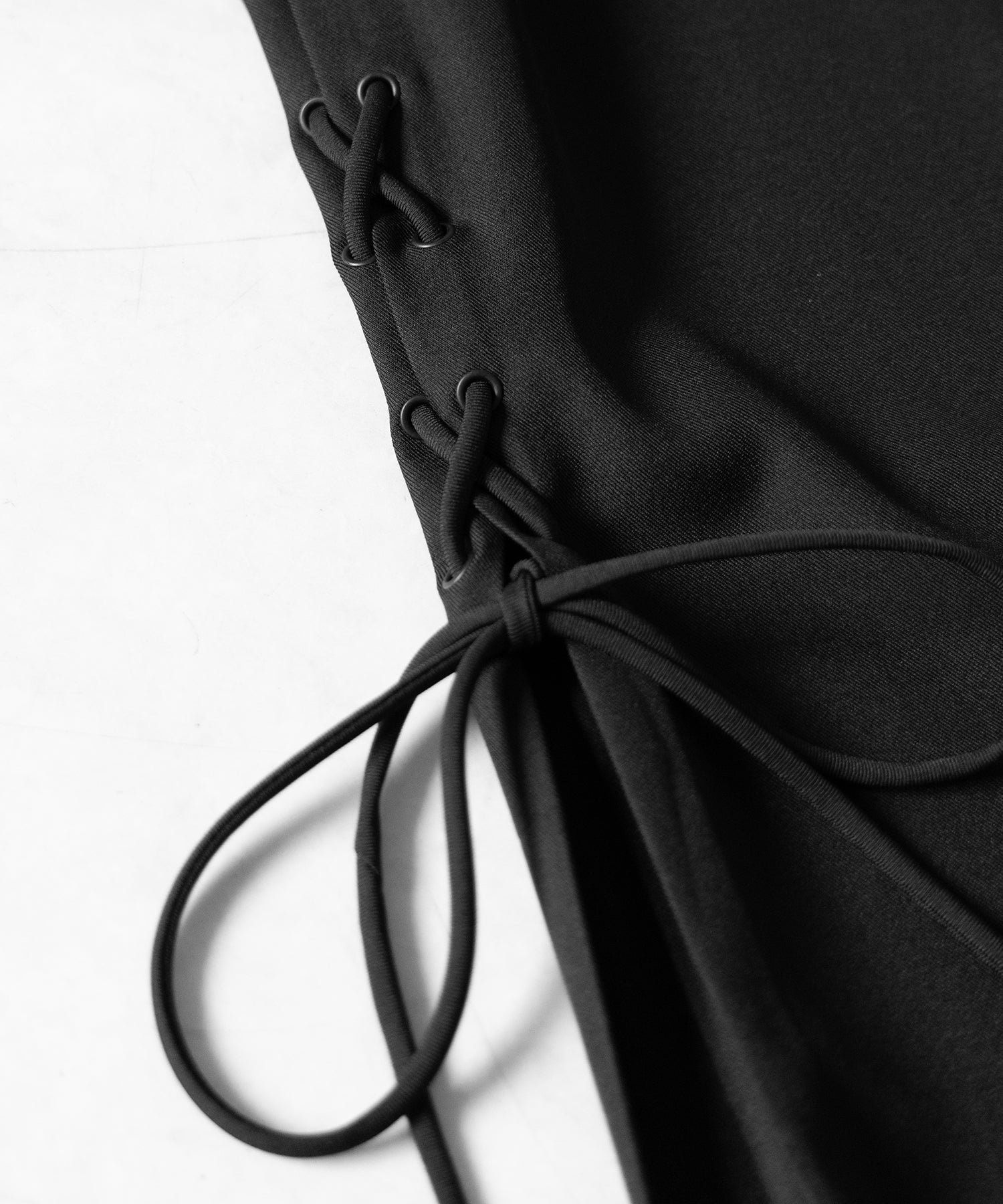 レースアップダブルタックワイドスラックス / laceup double tack wide slacks