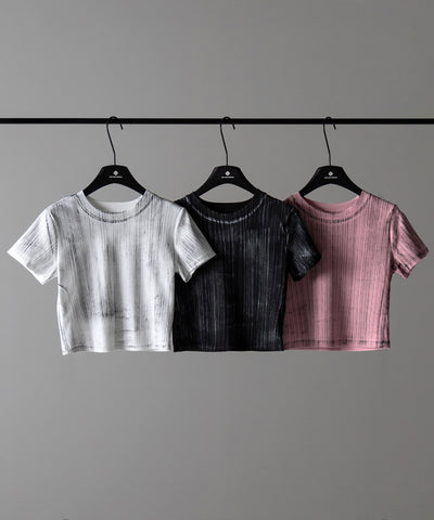 ヴィンテージプリントクロップドリブTシャツ / vintage print cropped lib Tee