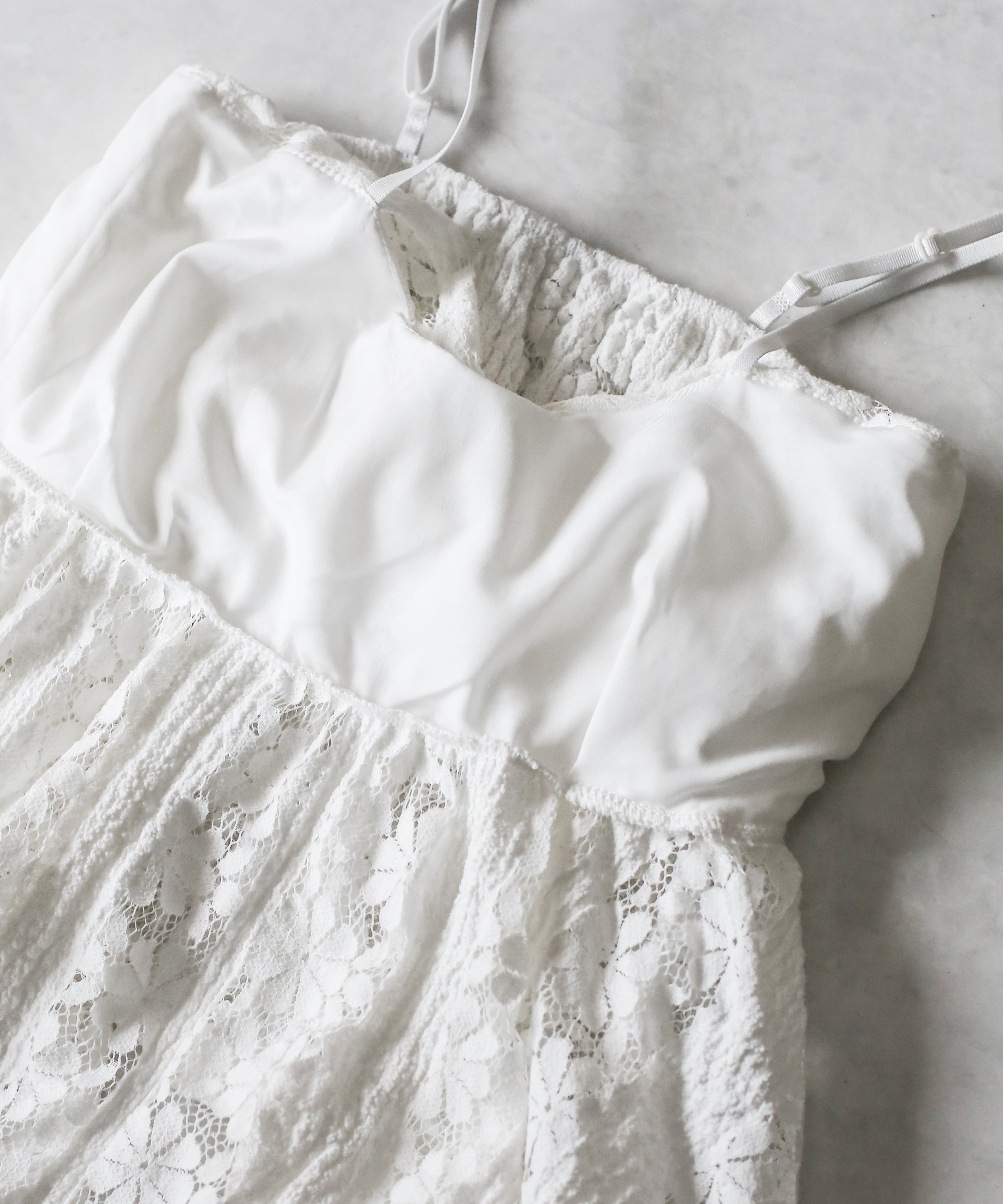 フロントリボンレースフレアキャミチュニック / front ribbon lace flare camisole tunic