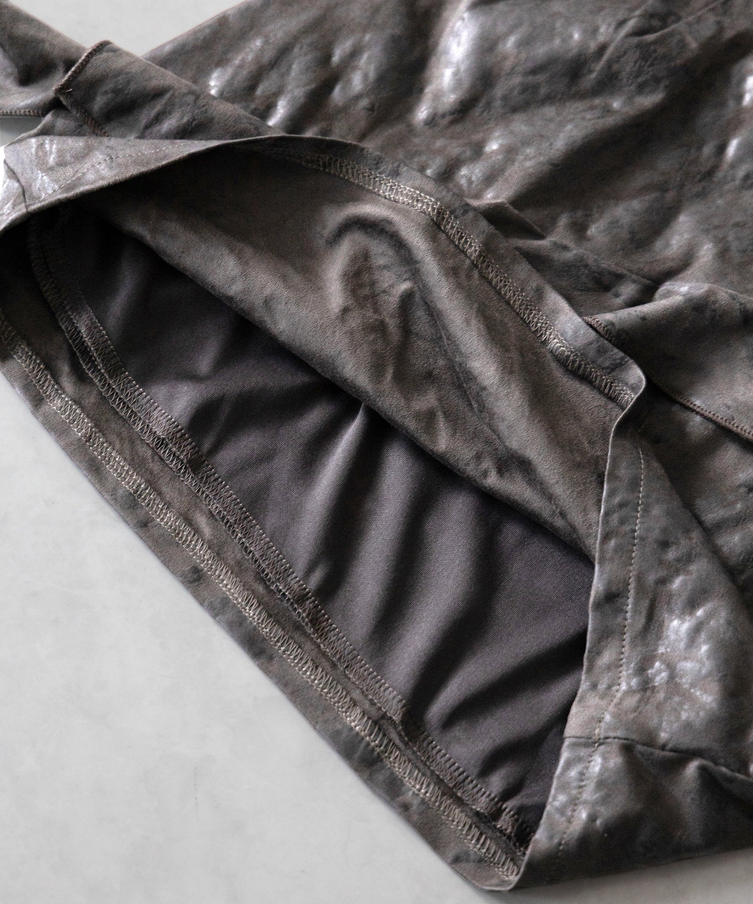 ヴィンテージスエードアシンメトリーフリルミニスカート