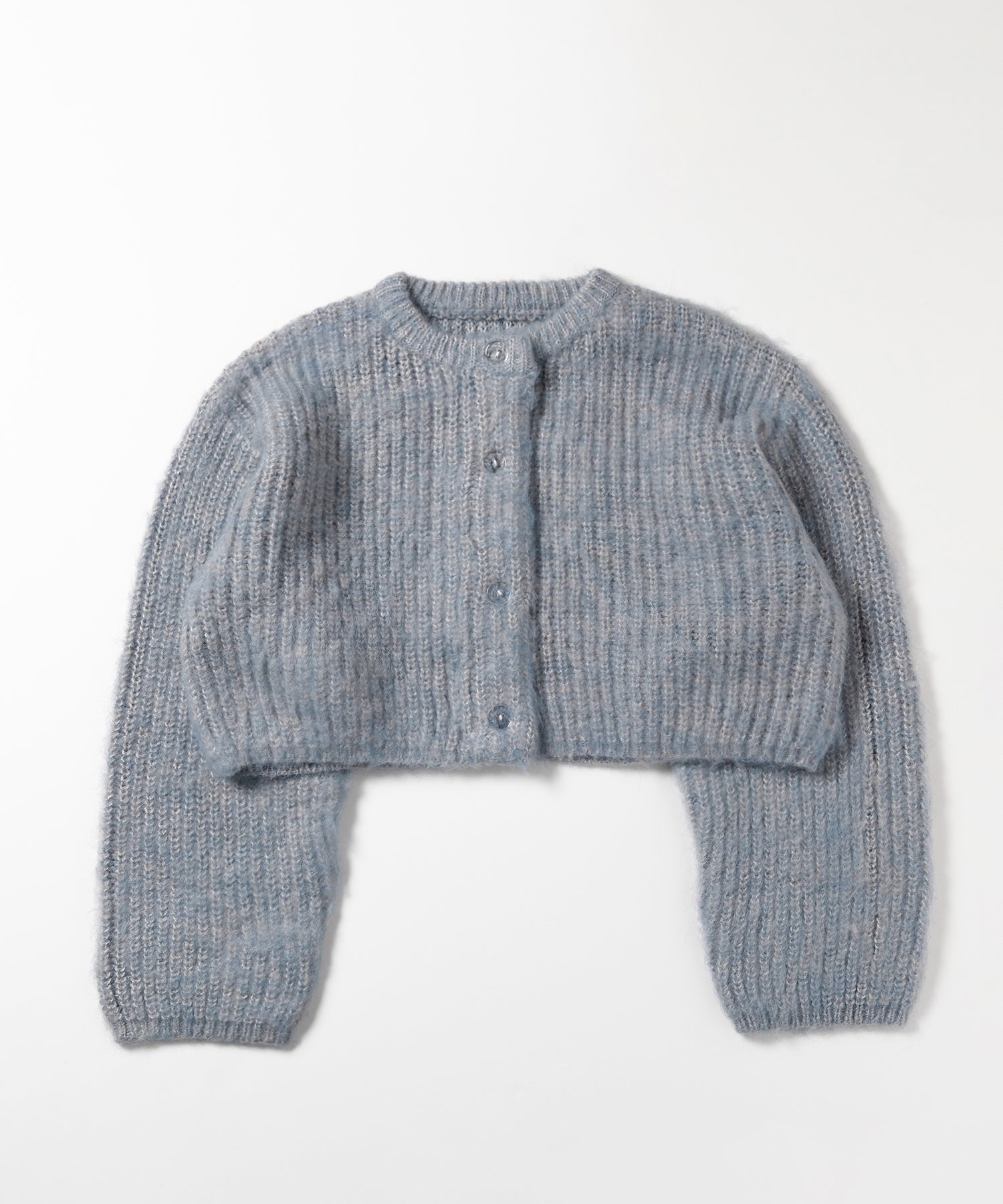 ボリュームワイドスリーブショートシャギーニットカーディガン / volume wide sleeve short shaggy knit cardigan