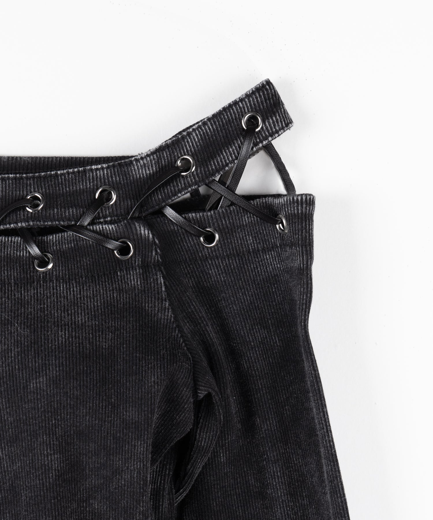 ヴィンテージカットアウトレースアップワンショルリブトップス / vintage cutout laceup one shoulder lib tops