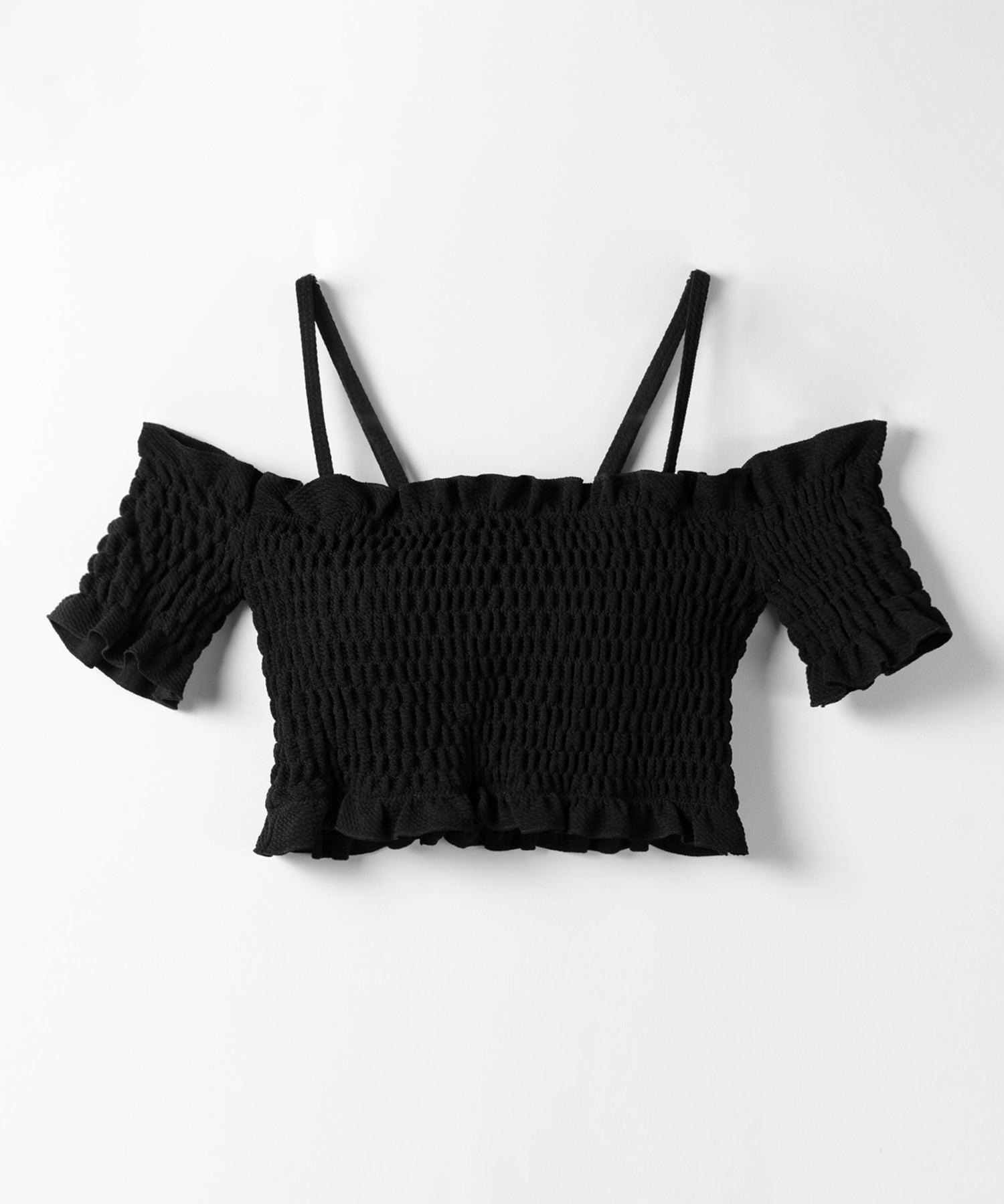 【 レディース水着/2点セット 】オフショルダーシャーリングギャザーハイウエストビキニ / off shoulder shirring gather highwaist bikini