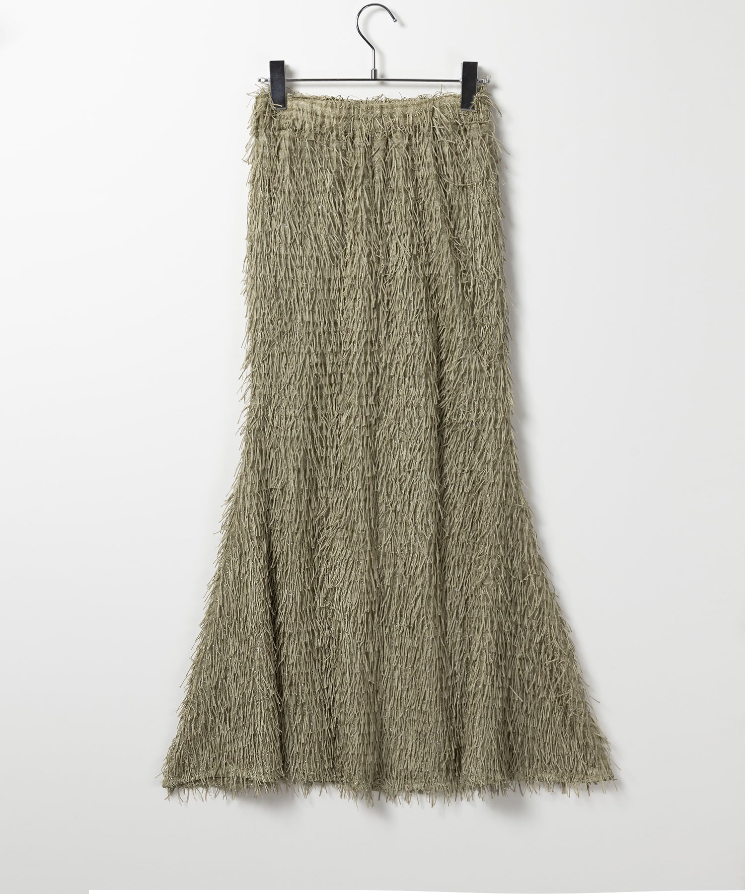 シャギーフリンジロングマーメイドスカート /shaggy fringe long mermaid skirt
