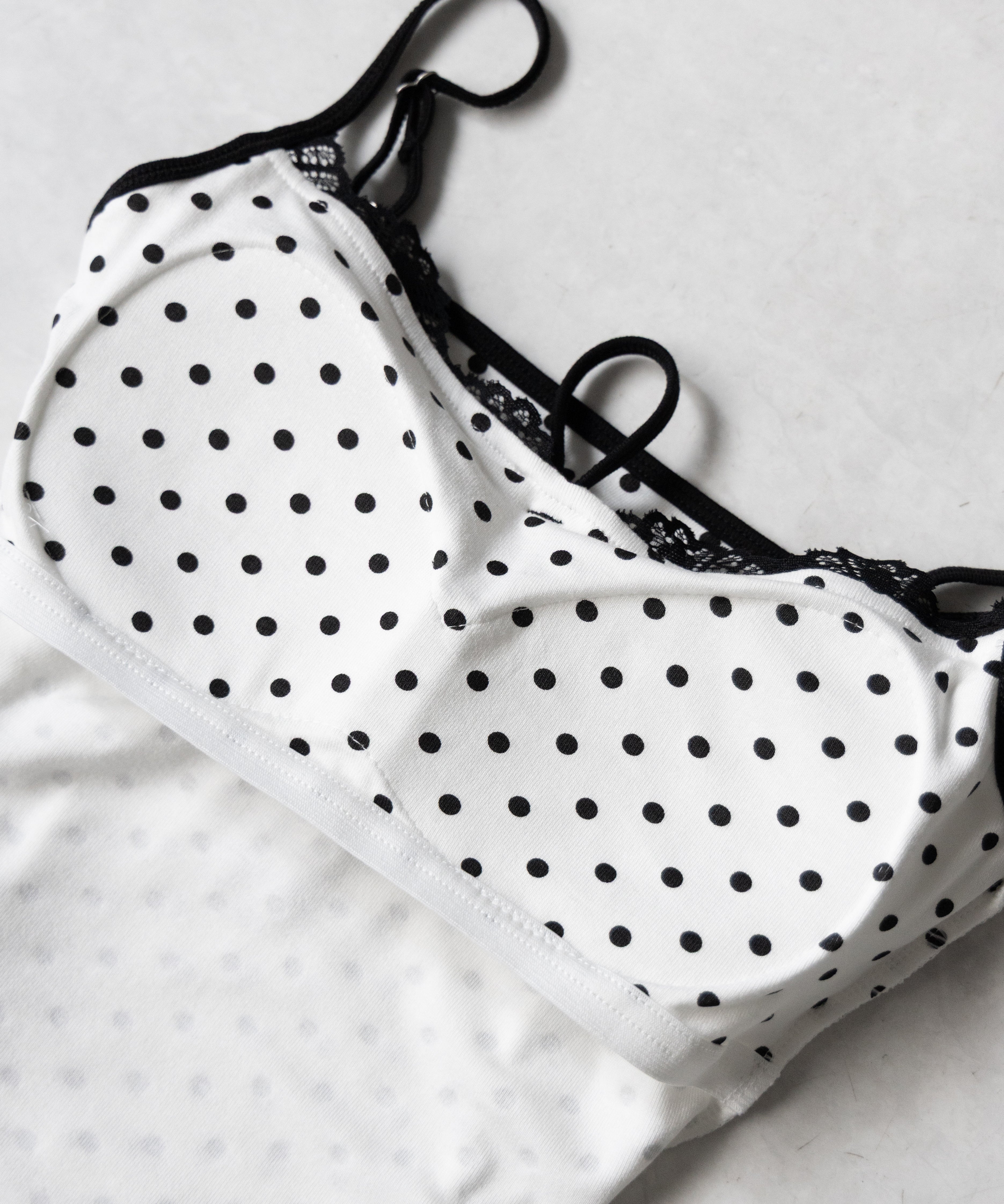 ドットレースリボンキャミソール / dot lace ribbon camiole