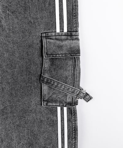 サイドラインストレートカーゴデニムパンツ / sideline straight cargo denim pants