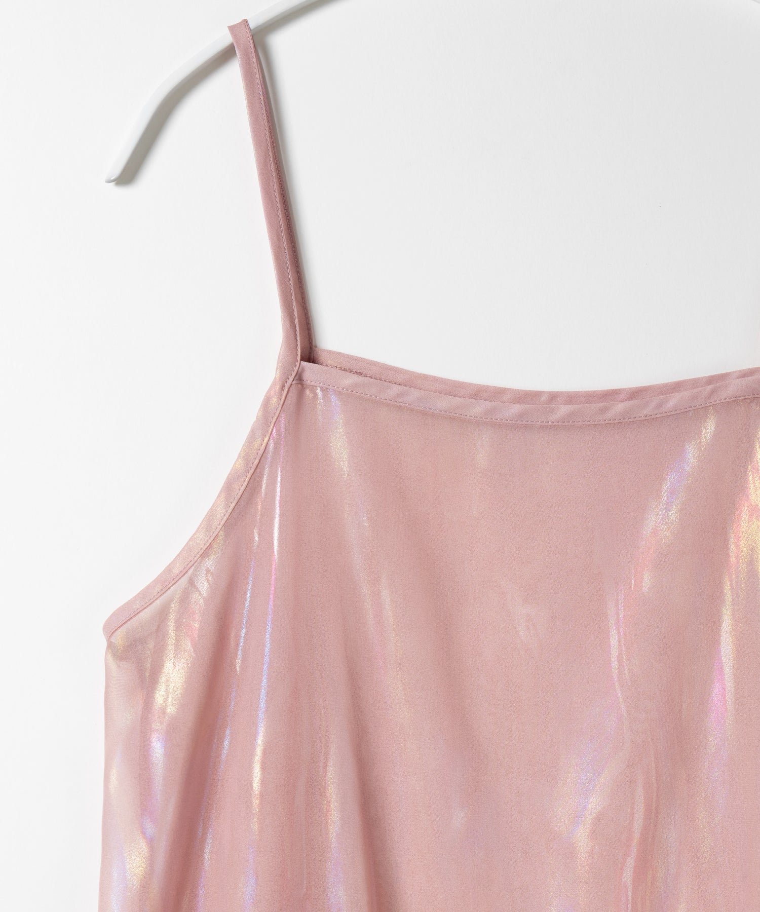 オーロラグロスオーガンジーギャザーフレアキャミワンピース / Aurora gloss organdygather flare cami onepiece