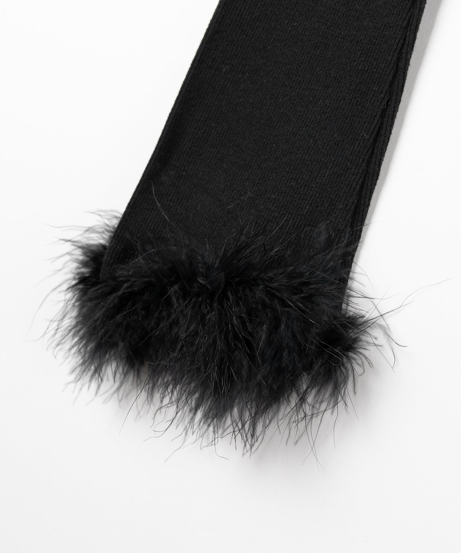 【 2color 】ファースリーブヘンリーネックリブトップス / fur sleeve henley neck lib tops