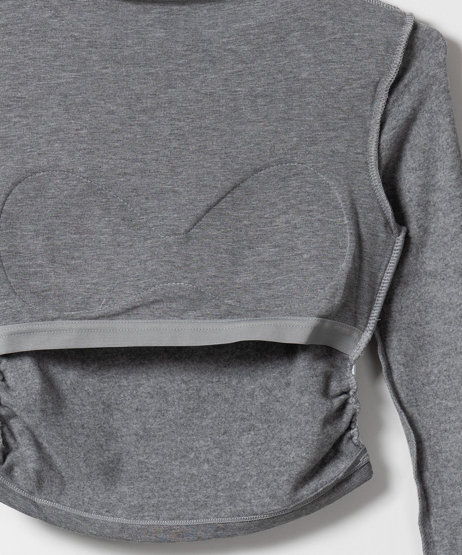 【 カップ付き / 裏起毛 】プチハイネックシャーリングショートカットソートップス