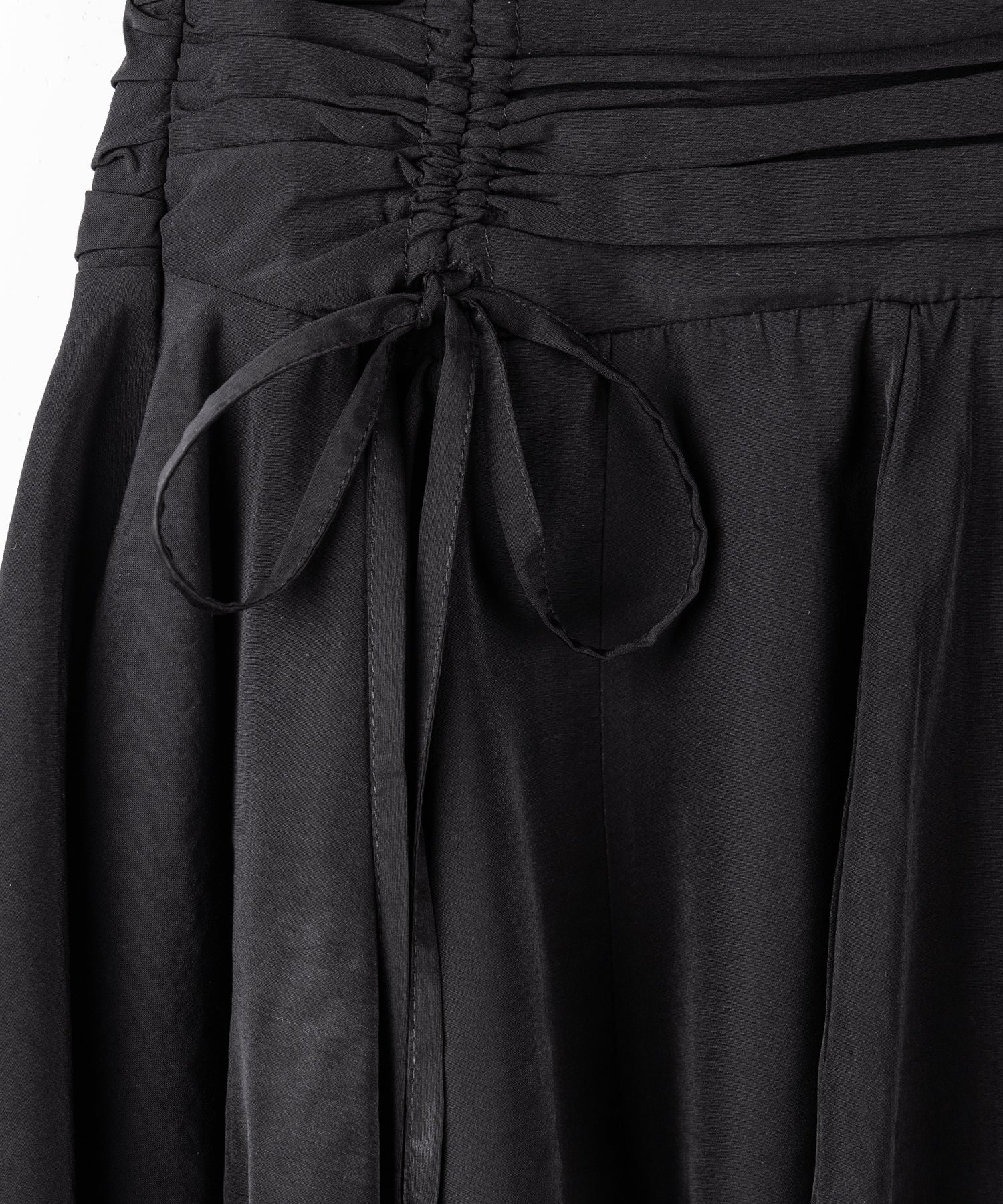 【 2color / 2size 】シャーリングダブルリボンアシンメトリーフリルミニスカート / shirrin double ribbon asymmetry frill mini skirt