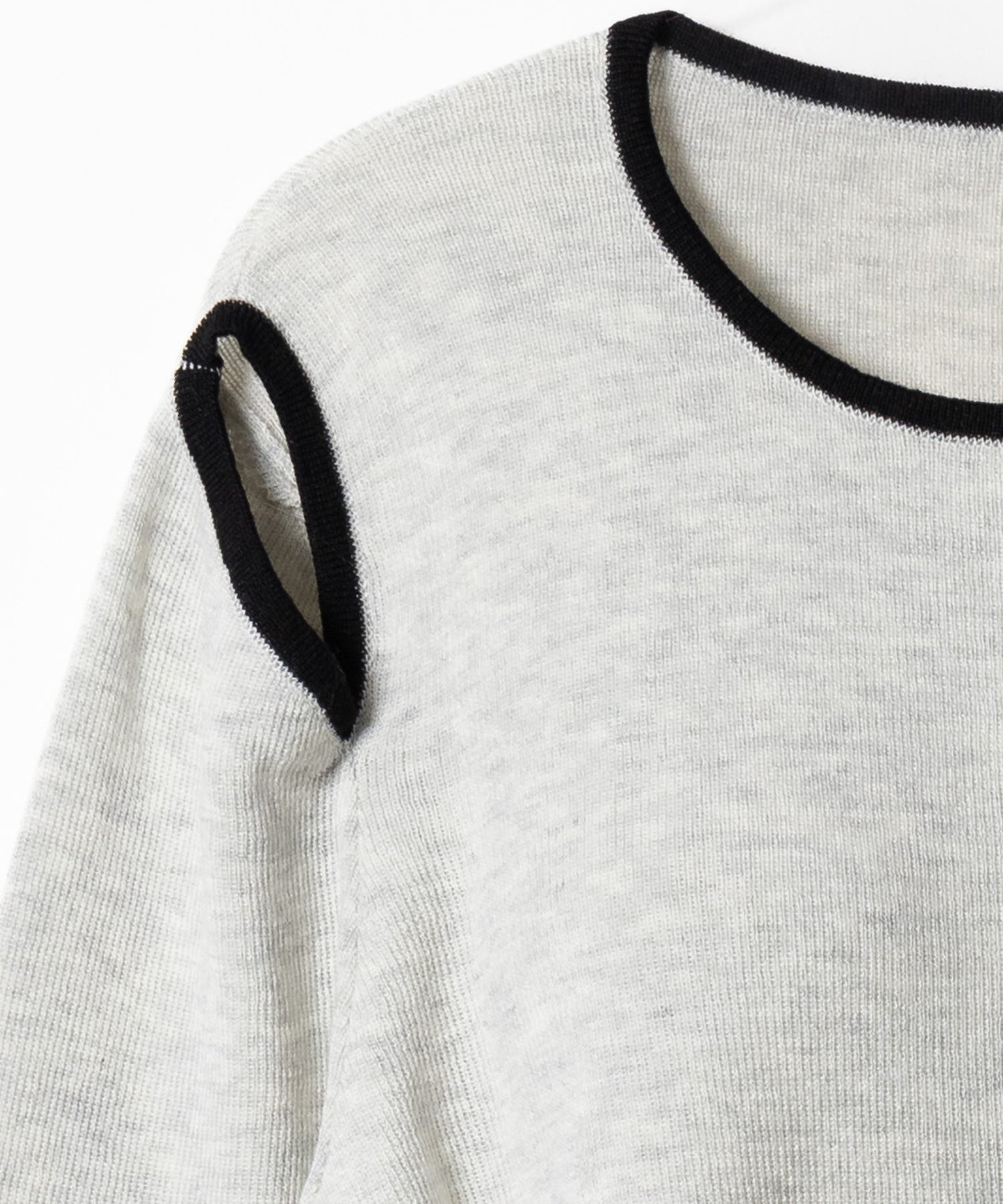 【 4color 】パイピングカットアウトサイドリボンニットトップス