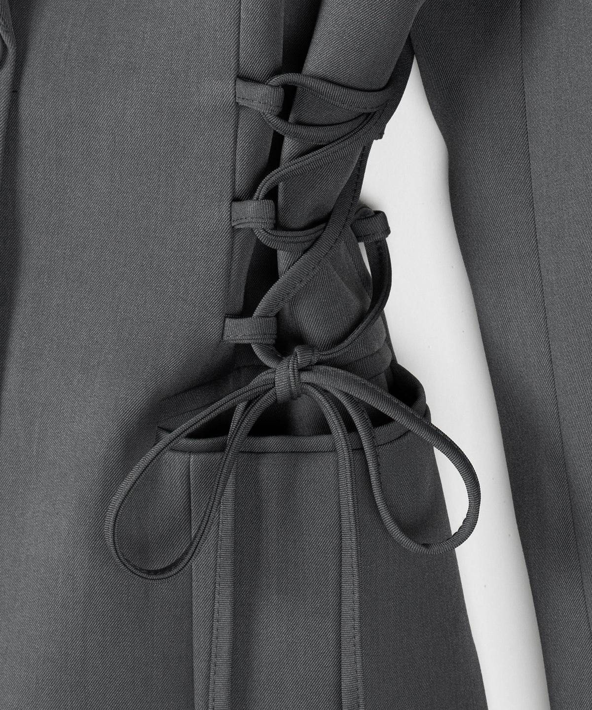 レースアップリボンスリムテーラードジャケット / lace-up ribbon slim tailored jacket