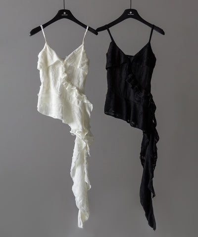 アシンメトリーダメージフリルキャミソール / asymmetry damage frill camisole