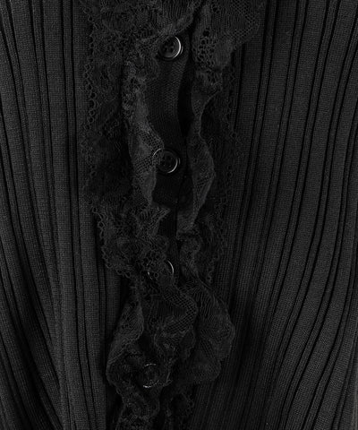 レースフリルドッキングリブニットキャミタンク / lace frill docking lib knit cami tank