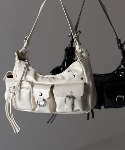 【 ショルダーにできる2WAY 】 4アウトポケットワンハンドルショルダーバッグ / 4 outpocket onehandle shoulder bag