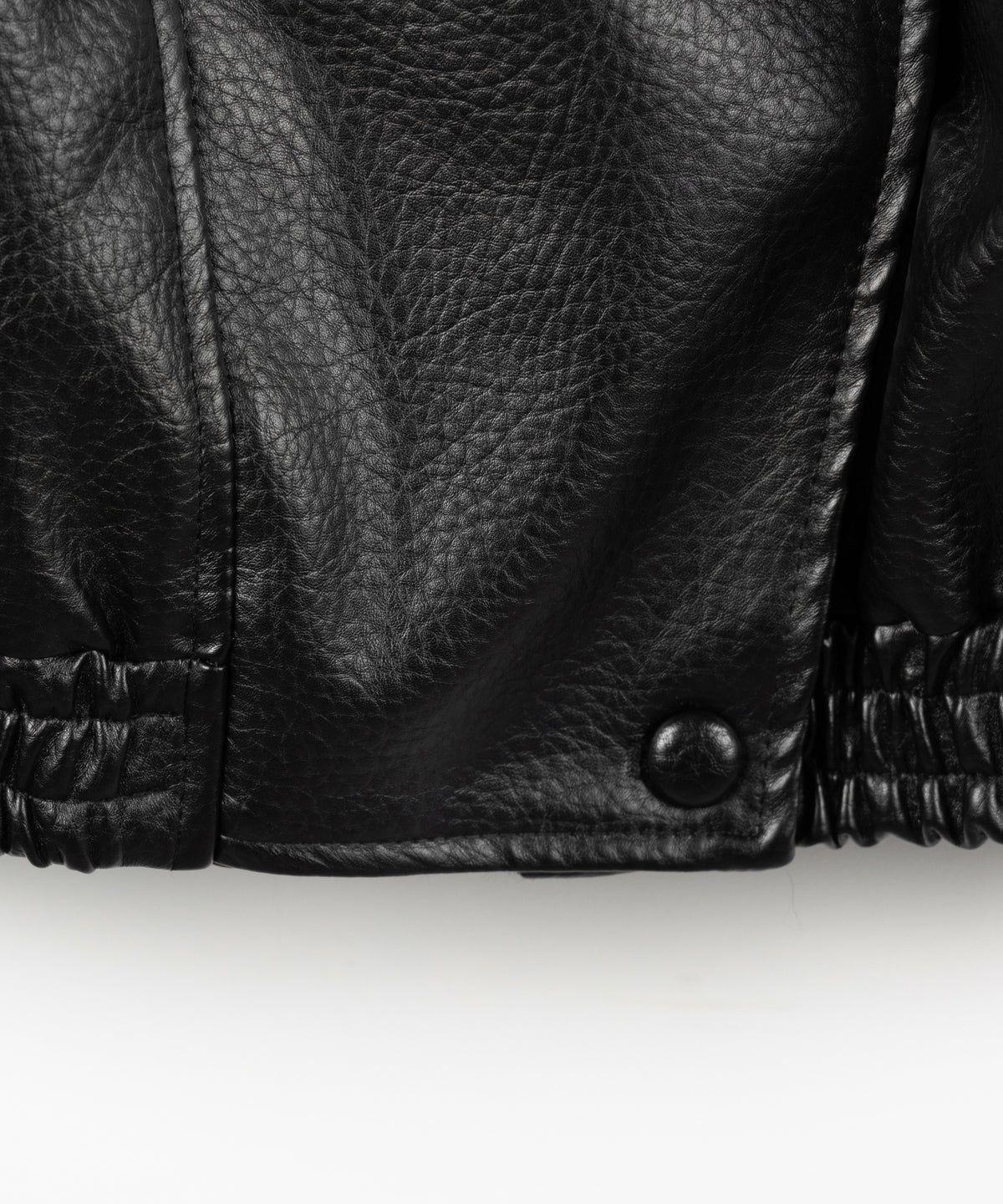 ヴィンテージフェイクレザースタンドカラージップアップブルゾン / 2WAY vintage fake leather stand collar zipup blouson