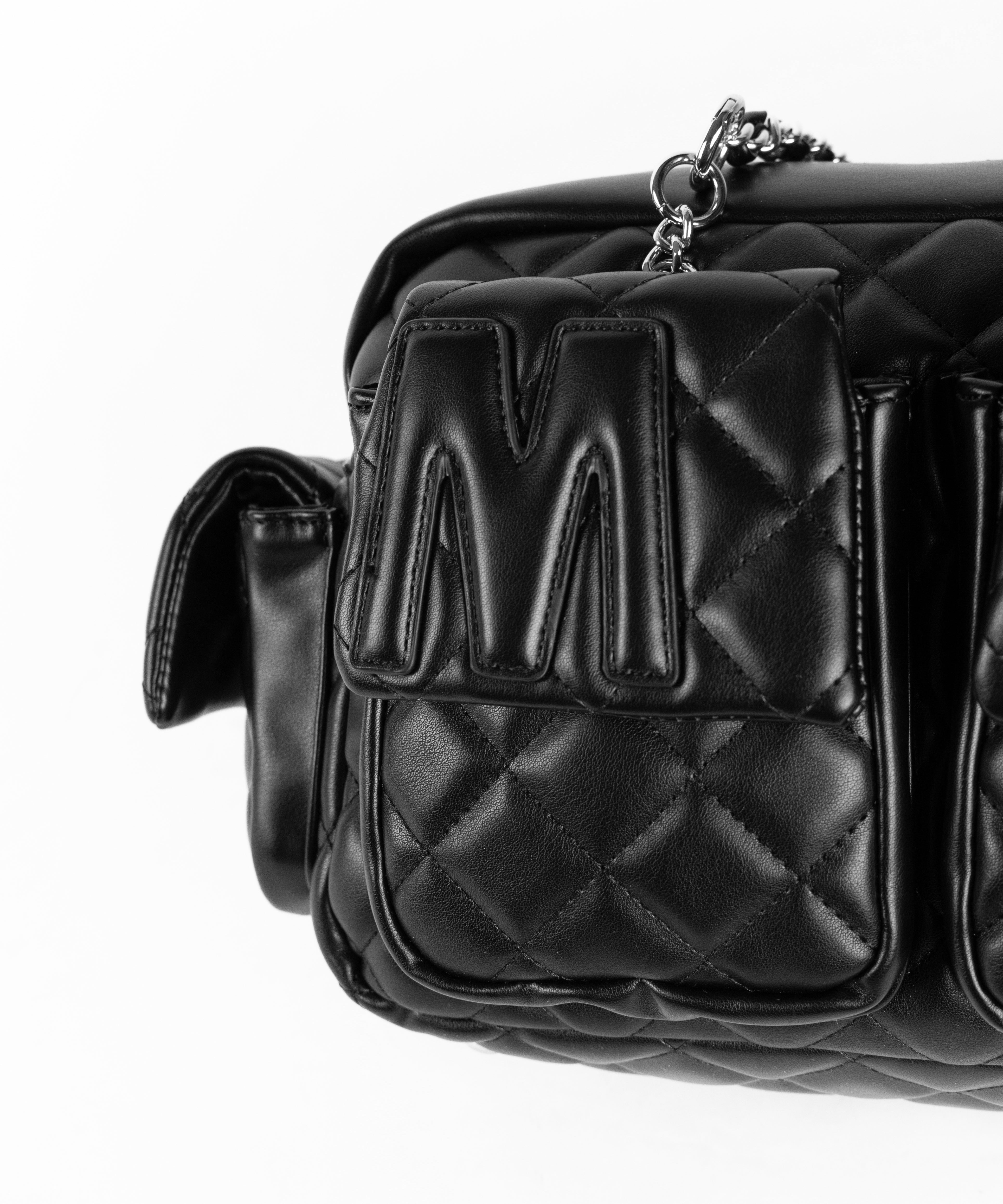 【 2WAY 】Mロゴフェイクレザーキルティングチェーンショルダーバッグ / M logo fake leather quilting chain shoulder bag