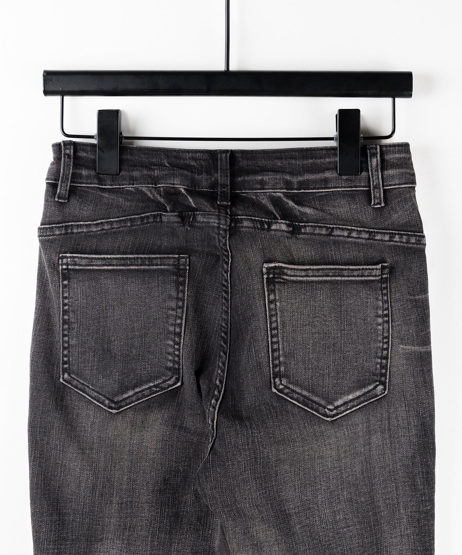 クロスデザインヴィンテージライクフリンジストレッチフレアデニム / cross design vintage-like fringe stretch flare denim