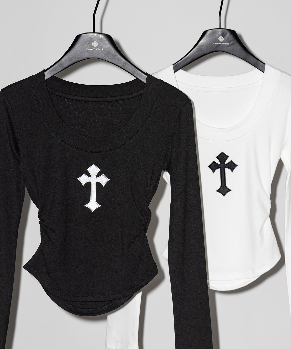 クロスパッチスーパーフィットスリムロンT / Cross-patch super fit slim long-sleeve T-Shirt
