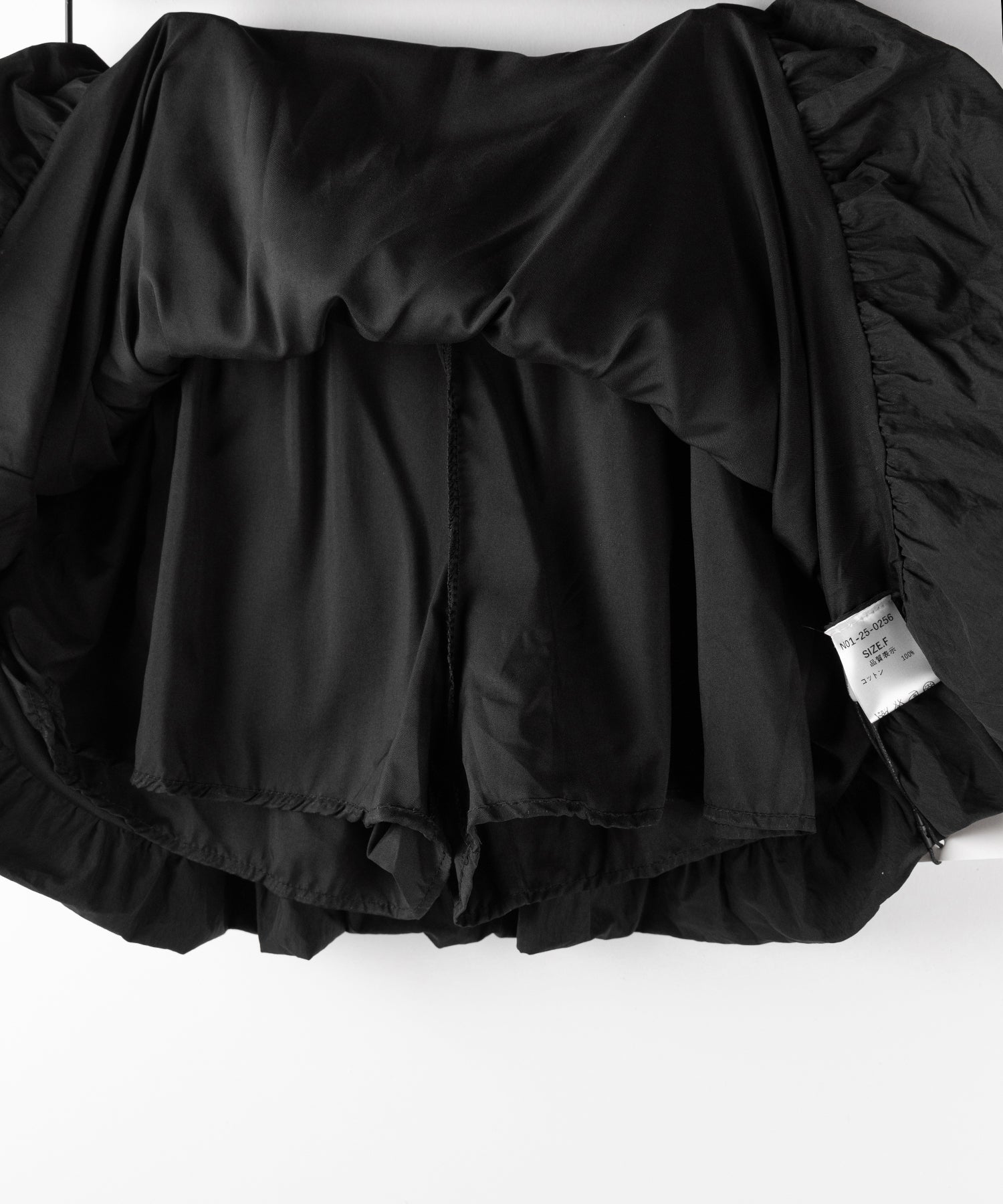 【 2color /インパン裏地付き 】フェイクレイヤードコットンバルーンミニスカート / fake layered cotton balloon mini skirt
