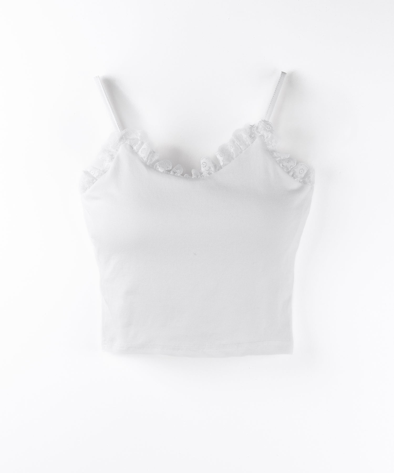 【 2点セット 】レースアップリボンショートトップス + レースキャミ SET / lace up ribbon short tops + lace cami SET