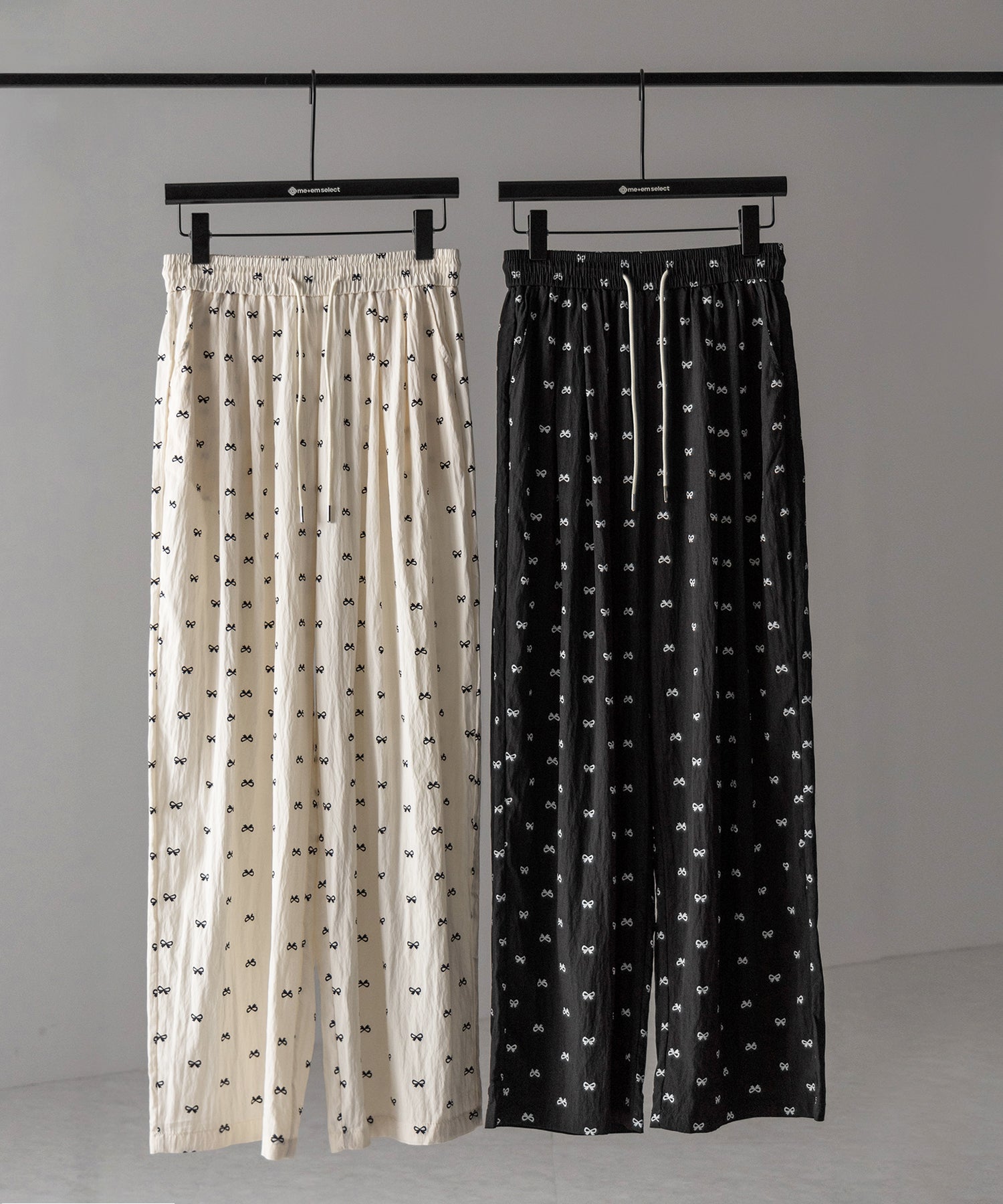 【 2color 】リボンプリントワイドイージーパンツ / ribbon print wide easy pants