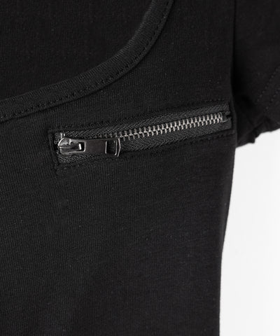 アウトポケットスクエアネックスリムTシャツ /Out pocket square neck slim T-shirt