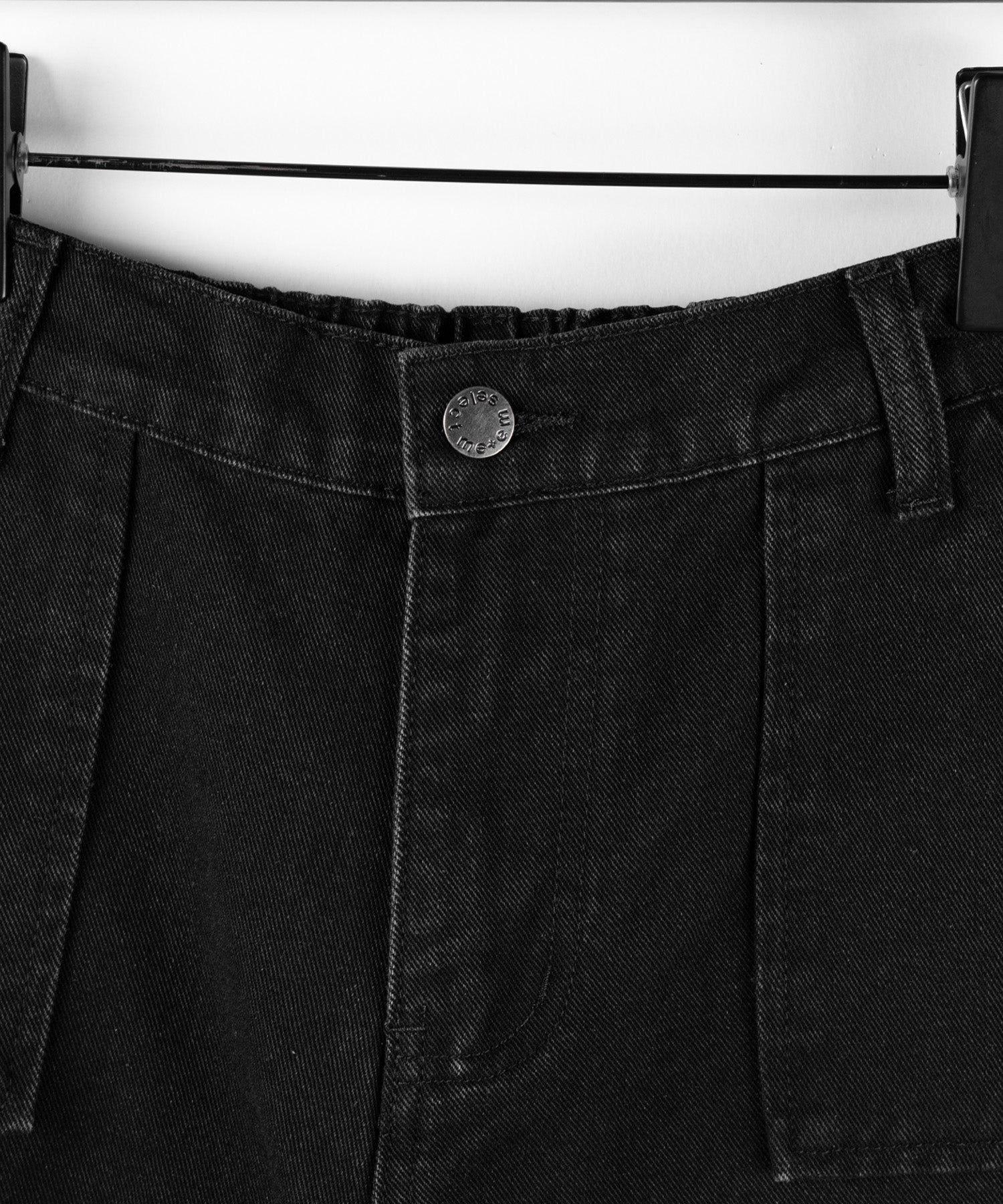 【 2color 】サイドラインハイウエストデニムショートパンツ / sideline highwaist denim short pants