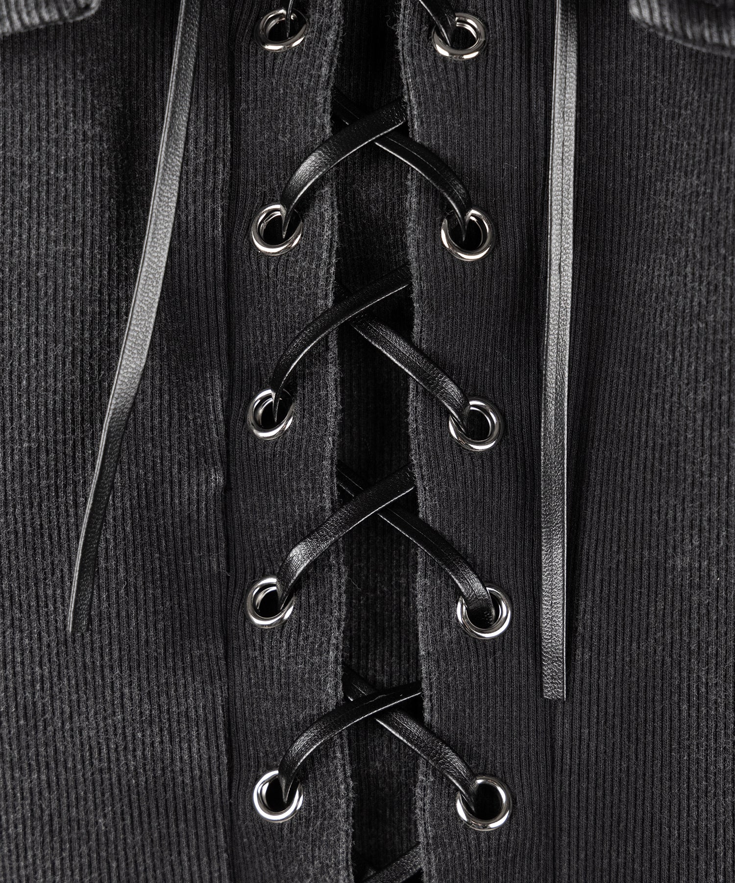 ヴィンテージレースアップスクエア半袖Tシャツ / vintage laceup square T-shirts