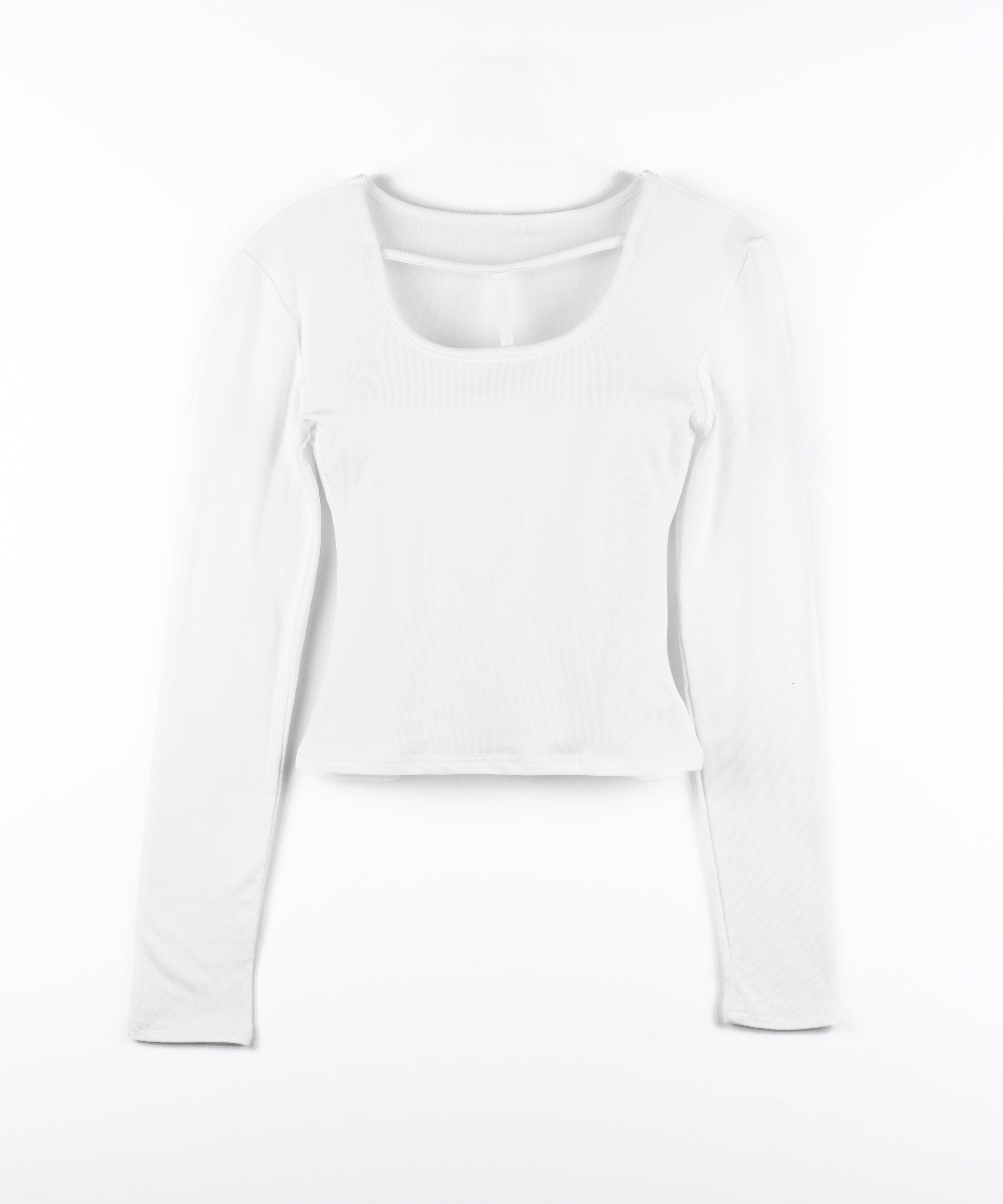 【 裏起毛 】カットアウトストラップスリムカットソートップス / cutout strap slim cutsew tops