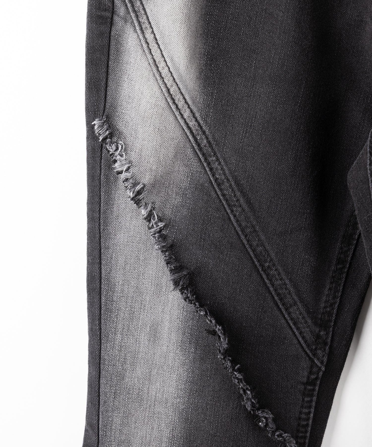 【 2color / 4size 】フリンジデザインヴィンテージライクストレッチフレアデニム / fringe design vintage-like stretch flare denim