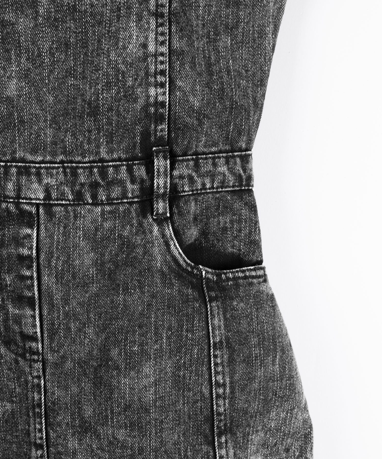 【 セットアップ着用可能 】ヴィンテージケミカルブリーチストラップデニムキャミワンピース / vintage chemical bleach strap denim cami onepiece