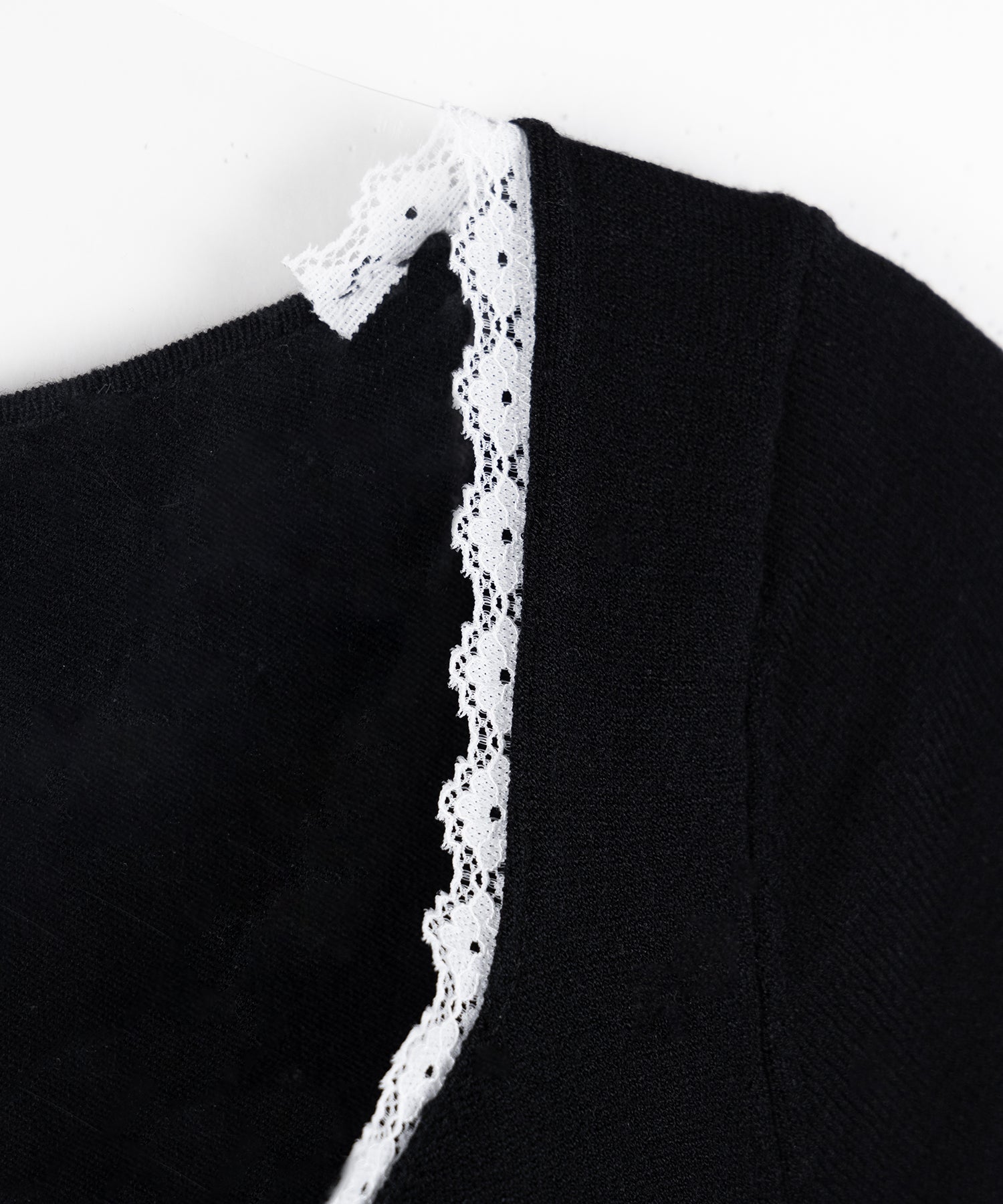 フロントリボンスクエア半袖ニットトップス / front ribbon square short sleeve knit tops