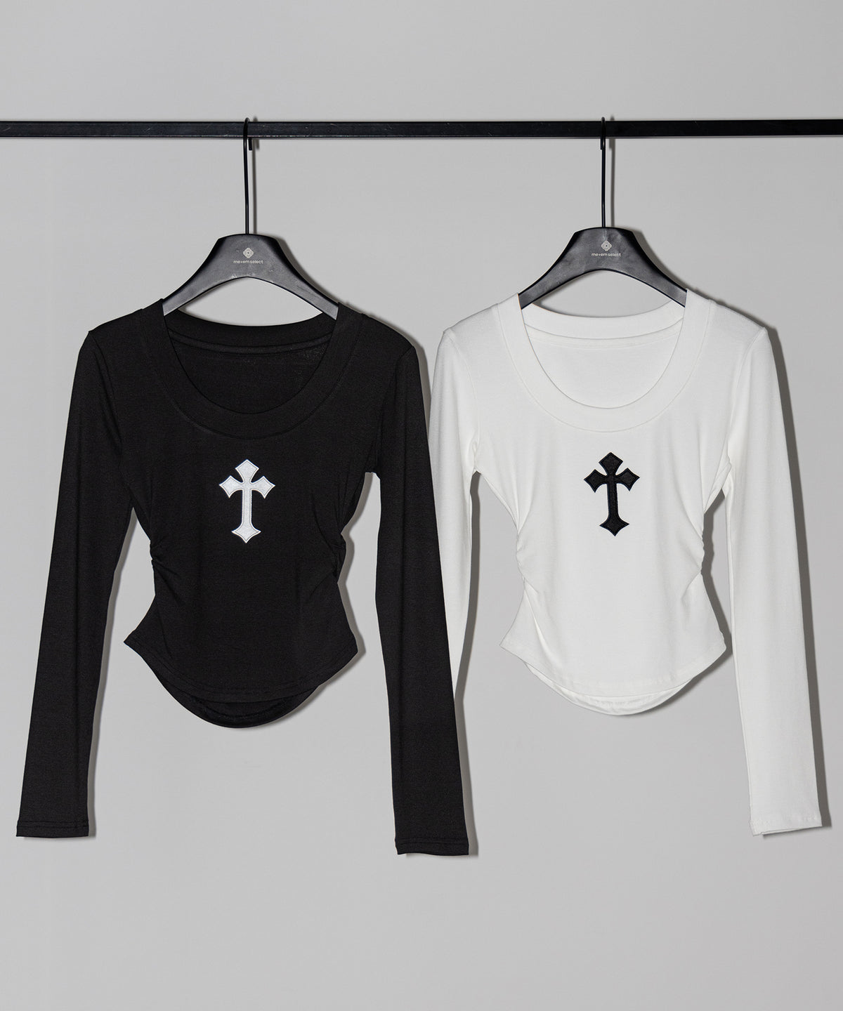 クロスパッチスーパーフィットスリムロンT / Cross-patch super fit slim long-sleeve T-Shirt